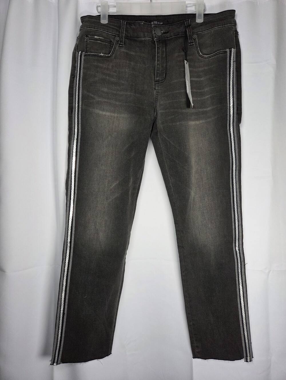 STS Blue  Taylor Straight Leg Gray Denim Jeans Sequins Women's Size 29
